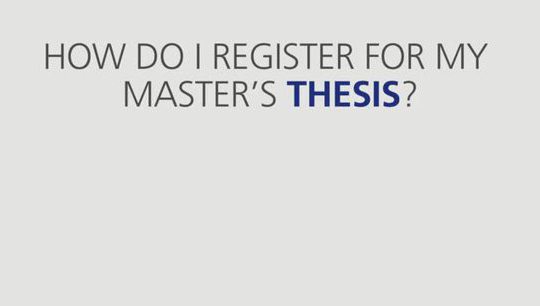 How do I register for my master's thesis?