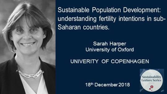 Sustainability Lecture: Sustainable Population Growth: understanding fertility intentions in sub-Saharan countries