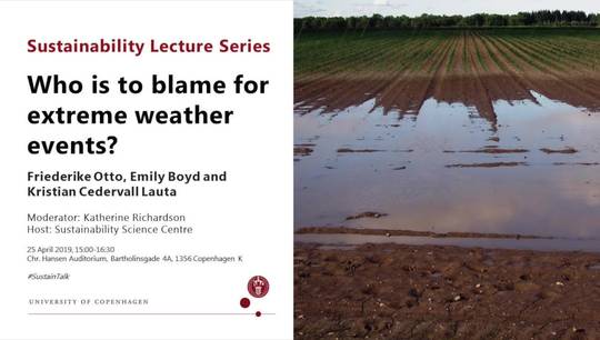 Sustainability Lecture: Who is to blame for extreme weather events?