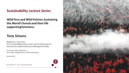 Sustainability Lecture - Wild Fires and Wild Policies: Sustaining the World’s forests and their life supporting functions.