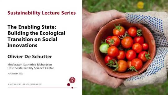 Sustainability Lecture - The Enabling State: Building the Ecological Transition on Social Innovations
