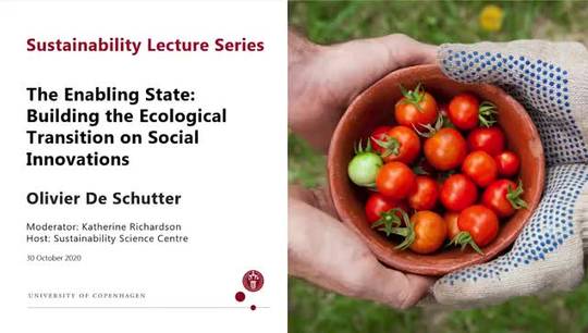 Sustainability Lecture with Olivier de Schutter