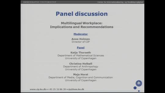 CIP SYMPOSIUM 2013 Part 5: Panel discussion